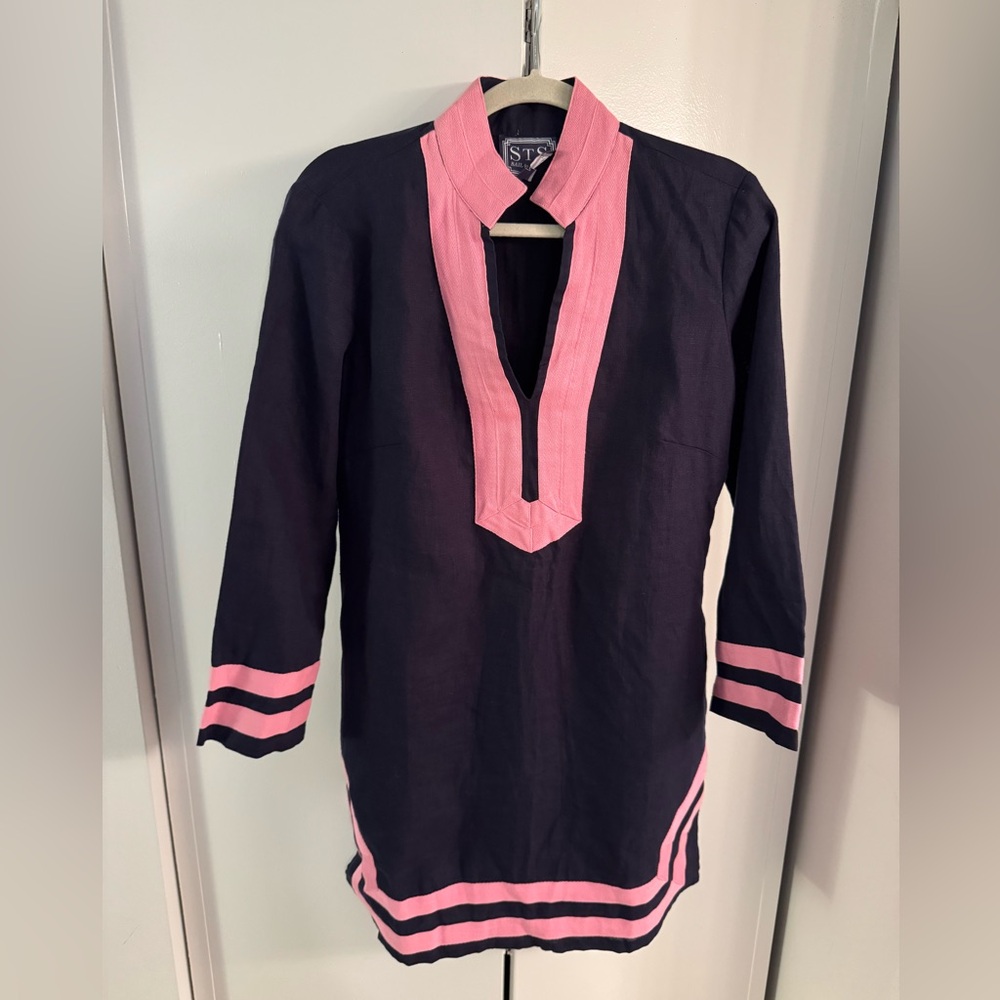 Sail to Sable Pink and Navy Tunic Dress